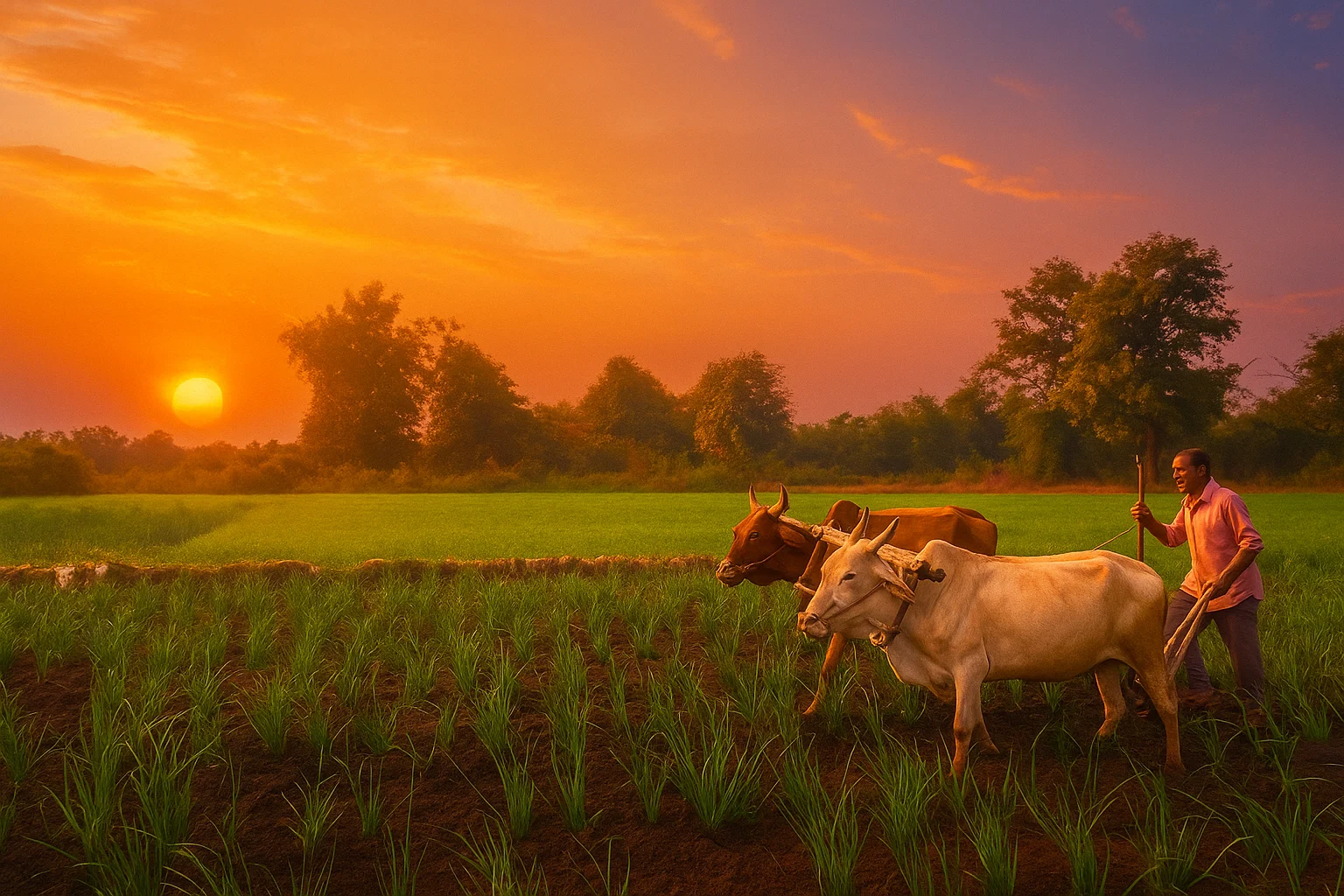 Vibrant onion plants growing in field